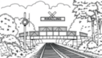 Free train crossing bridge - crossing, bridge, train Coloring Page for Kids - Printable PDF & PNG