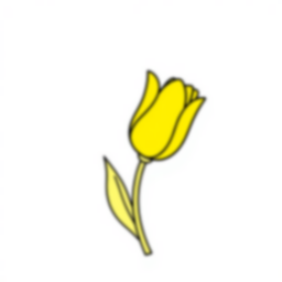 yellow tulip - tulip, yellow coloring page