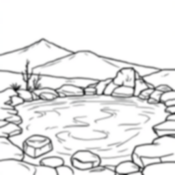 Free hot springs - hot springs Coloring Page for Kids - Printable PDF & PNG