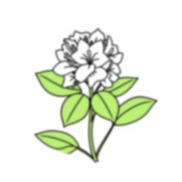 Free rhododendron - rhododendron Coloring Page for Kids - Printable PDF & PNG