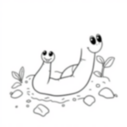 worm in dirt - worm, dirt coloring page