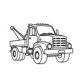 Free tow truck - tow truck Coloring Page for Kids - Printable PDF & PNG