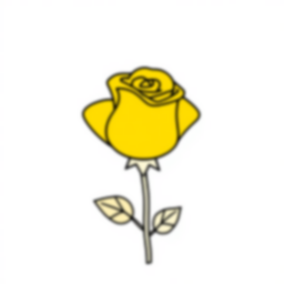 yellow rose - rose, yellow coloring page