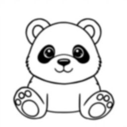 adorable panda - adorable, panda coloring page