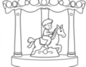 boy on merry go round - boy, merry go round coloring page