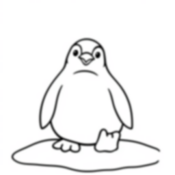 cute penguin - cute, penguin coloring page