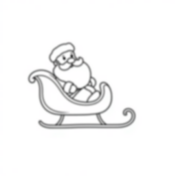 santa in sleigh - santa, sleigh coloring page