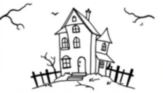 Free haunted house - haunted house Coloring Page for Kids - Printable PDF & PNG