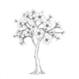 Free cherry tree blooming - cherry tree, blooming Coloring Page for Kids - Printable PDF & PNG