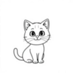 cute cat - cat, cute coloring page