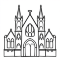 Free gothic architecture - gothic architecture Coloring Page for Kids - Printable PDF & PNG