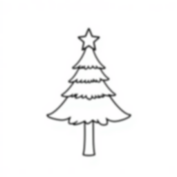 christmas tree with star - star, christmas tree coloring page
