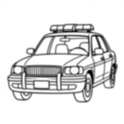 Free police car with lights - police car, lights Coloring Page for Kids - Printable PDF & PNG