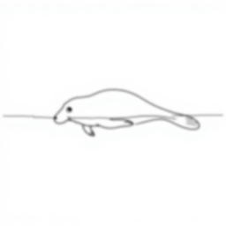 platypus swimming - swimming, platypus coloring page
