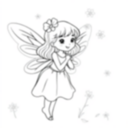 little girl as fairy - fairy, little girl coloring page