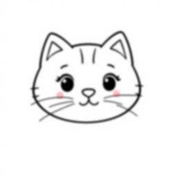 Free cat face - cat, face Coloring Page for Kids - Printable PDF & PNG