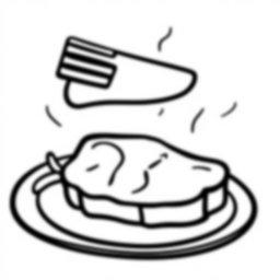 Free steak dinner - steak, dinner Coloring Page for Kids - Printable PDF & PNG