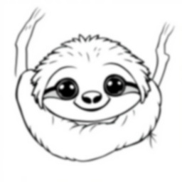 adorable sloth - adorable, sloth coloring page