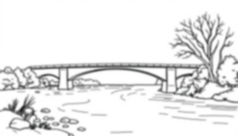 river with bridge - bridge, river coloring page