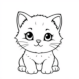 cute kitten - cute, kitten coloring page
