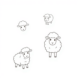 sheep with fluffy wool - sheep, fluffy, wool coloring page