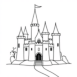 Free medieval castle - castle, medieval Coloring Page for Kids - Printable PDF & PNG