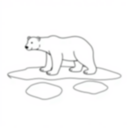 polar bear on ice - ice, polar bear coloring page