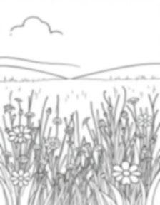 Free wildflower field - field, wildflower Coloring Page for Kids - Printable PDF & PNG