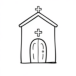 Free chapel - chapel Coloring Page for Kids - Printable PDF & PNG