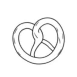 Free pretzel - pretzel Coloring Page for Kids - Printable PDF & PNG