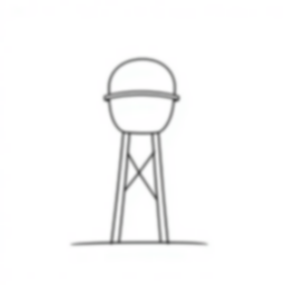 Free water tower - water tower Coloring Page for Kids - Printable PDF & PNG