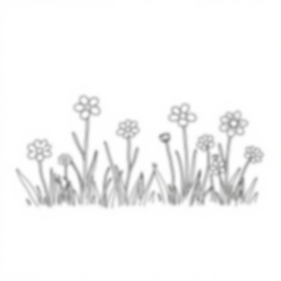 meadow with flowers - flowers, meadow coloring page