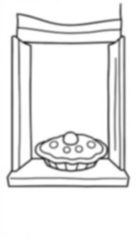 Free pie on windowsill - pie, windowsill Coloring Page for Kids - Printable PDF & PNG