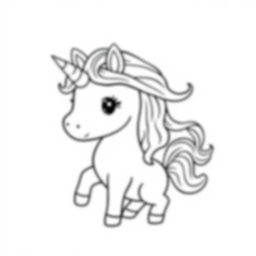 cute unicorn - cute, unicorn coloring page