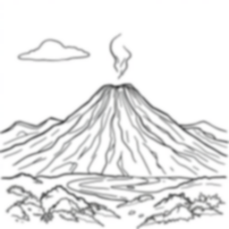 Free dormant volcano - dormant volcano Coloring Page for Kids - Printable PDF & PNG