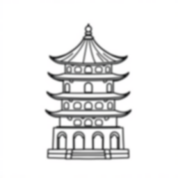 Free pagoda - pagoda Coloring Page for Kids - Printable PDF & PNG