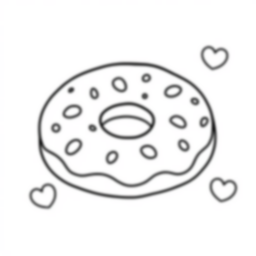 cute donut - cute, donut coloring page