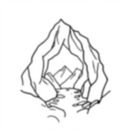 mountain cave - mountain, cave coloring page