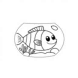 aquarium - fish, aquarium, rocks, water, bubbles, plants coloring page