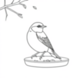 finch at feeder - finch, feeder coloring page