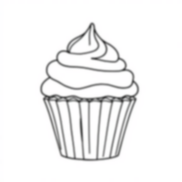 basic cupcake - basic, cupcake, sprinkles, frosting coloring page