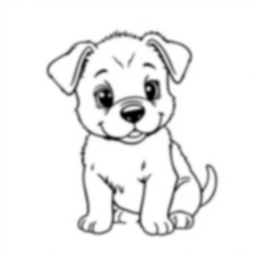 adorable puppy - puppy, adorable coloring page