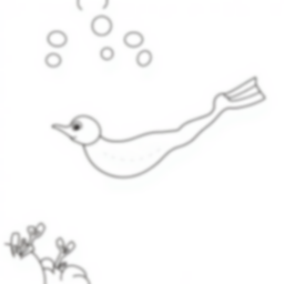 martin diving - martin, diving coloring page