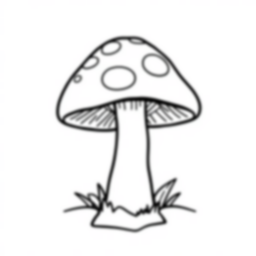 simple mushroom - mushroom coloring page
