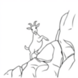 goat climbing rocks - climbing, rocks, goat coloring page
