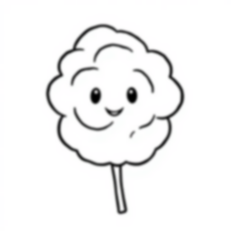 Free cotton candy - cotton candy Coloring Page for Kids - Printable PDF & PNG