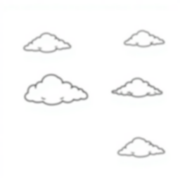 clouds in blue sky - clouds, blue sky coloring page