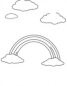 rainbow in sky - rainbow, sky coloring page