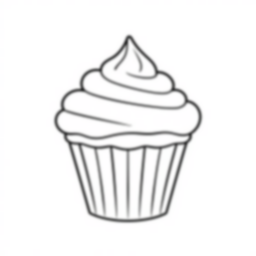 basic cupcake - basic, cupcake coloring page