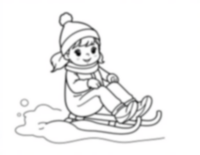 little girl sledding - little girl, sledding coloring page